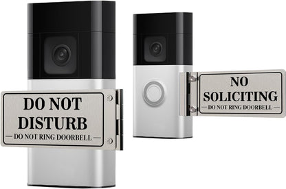 Doorbell side mount sign showing Do Not Disturb and No Soliciting faces